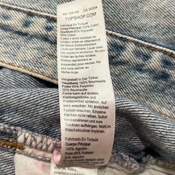 Topshop Light Blue Straight Jeans Size 25 Length 30 minimalist Old Money - Picture 5 of 8